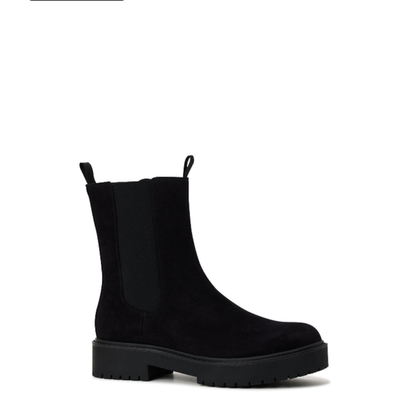 Time and Tru Women's Mid Shaft Chelsea Boots 9W Chucky Heels NWT Combat Side Zip - Picture 4 of 8